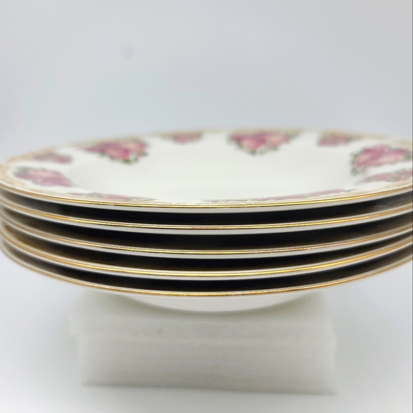 Farberware Sydney Roses Large Rim Soup Bowl 9 1/8 in Set of 5 - Picture 4 of 6